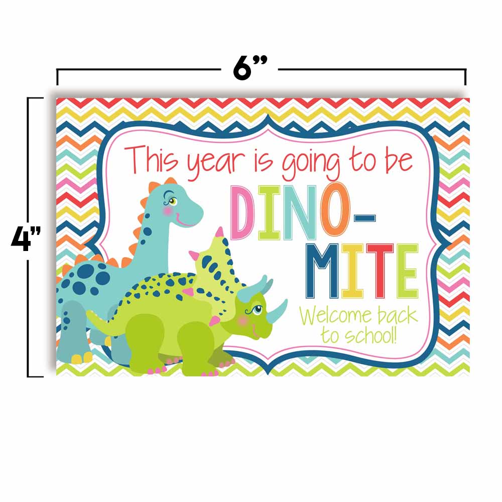 dinosaur welcome back to school postcards