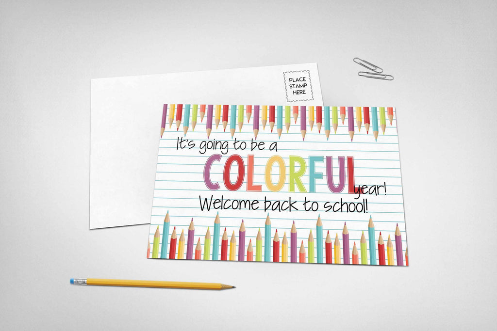 crayon back to school postcards