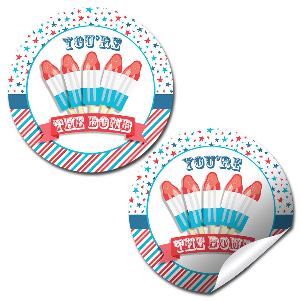 4th of July Party Bomb Pop, Popsicle Stickers