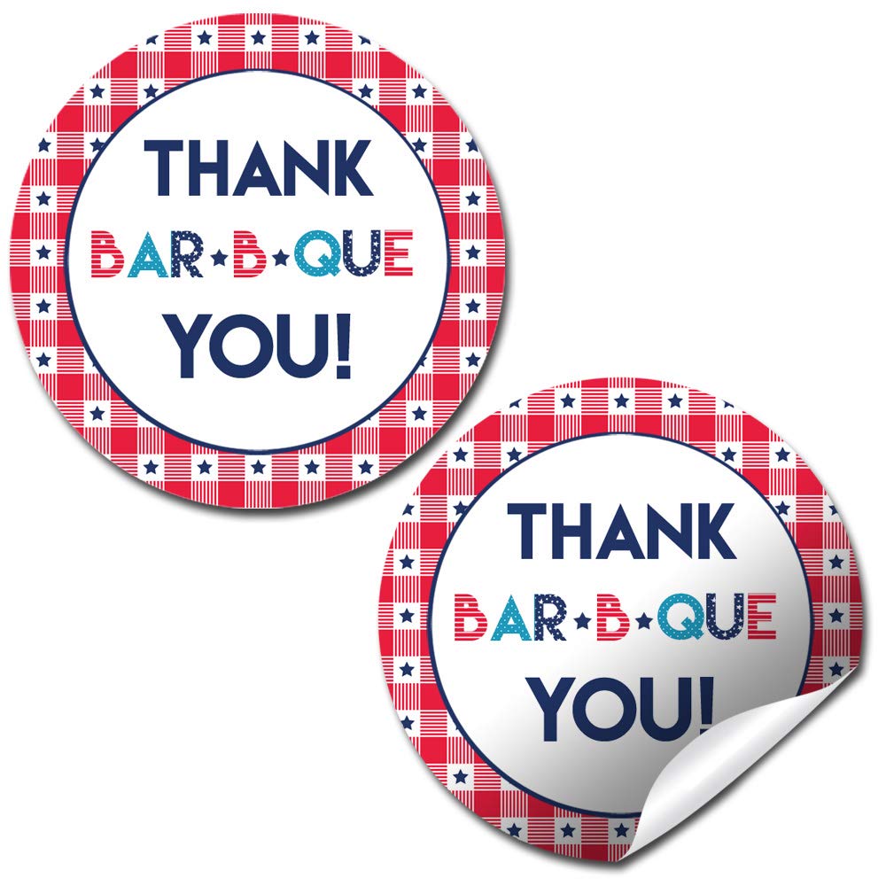 4th of July Red White & Blue BBQ Stickers