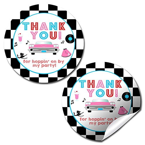 50's Sock Hop Party Stickers