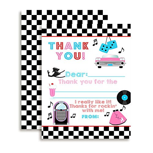 50's Sock Hop Thank You Cards