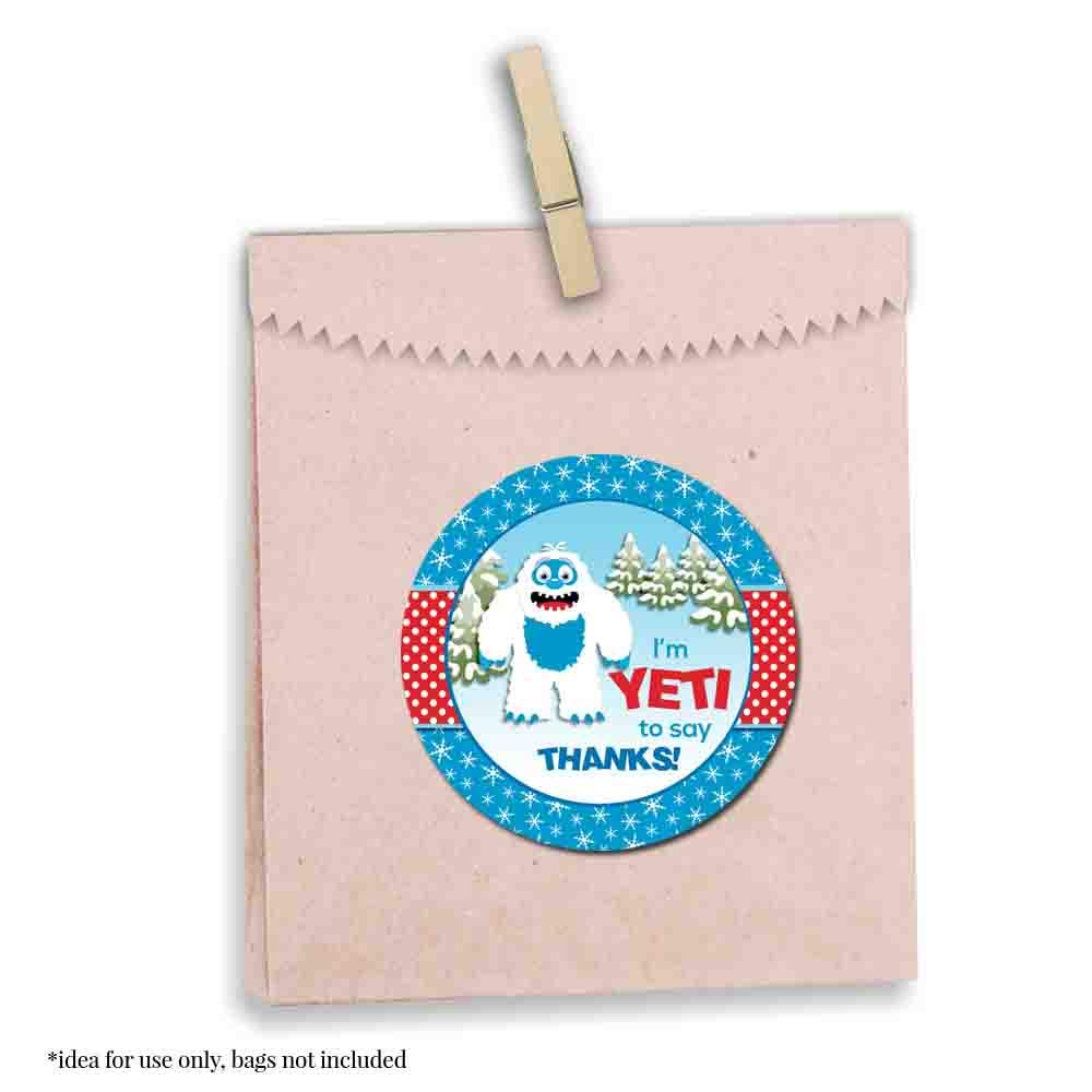 Yeti sticker gift tags for kids, cute Christmas gift tags, cute to from