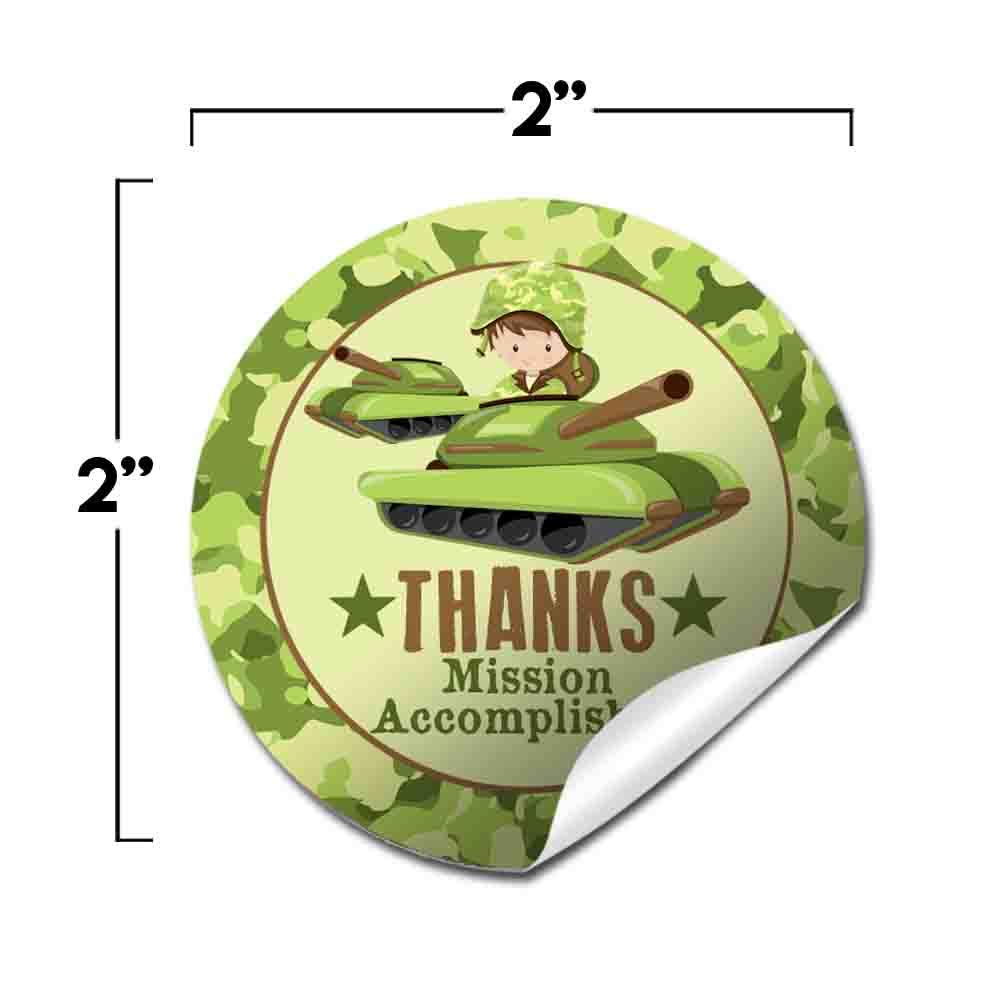 Mission Success Sticker Mission Accomplished Army Tank Birthday Party Favor Stickers – Amanda ...