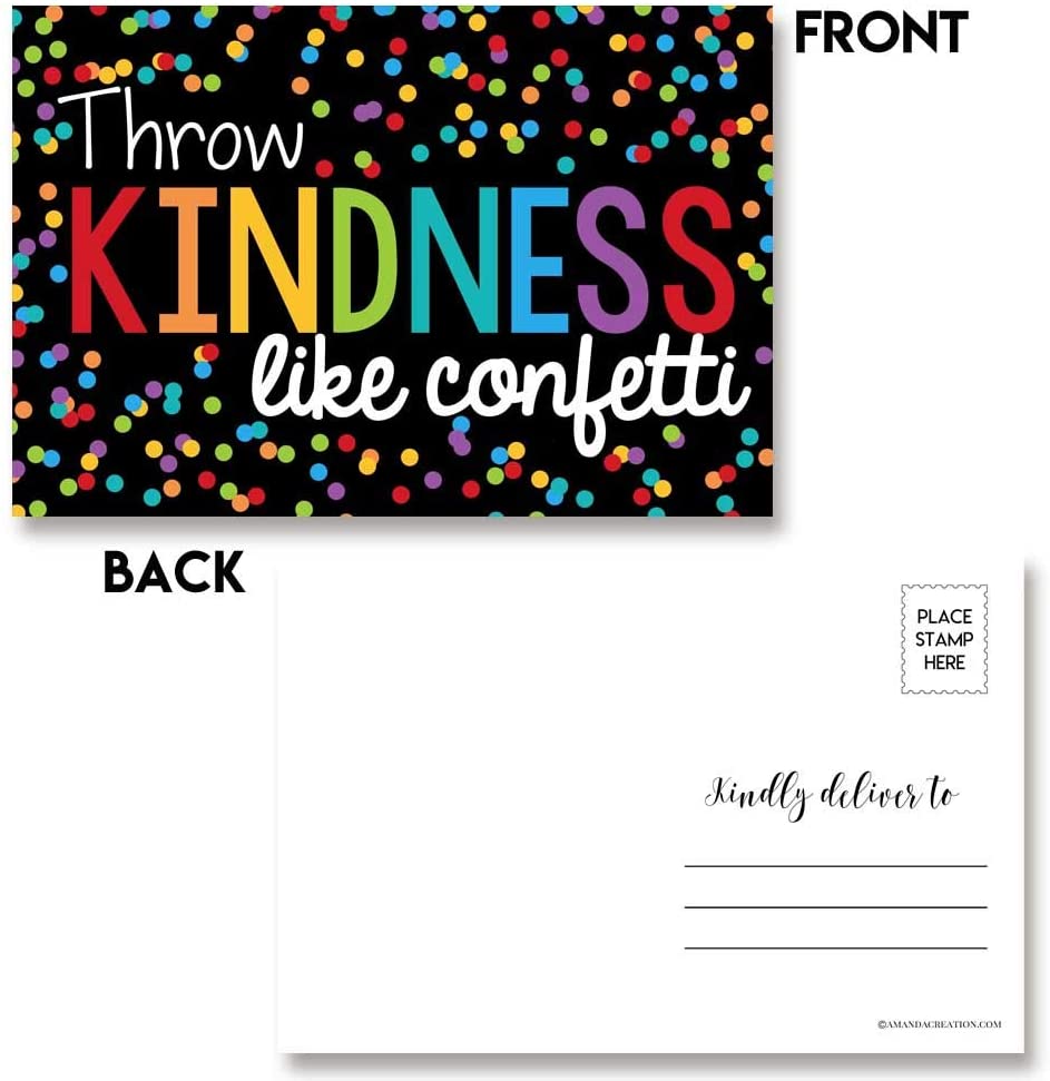 Kindness Themed Black Backgrounds Postcards Front and Back