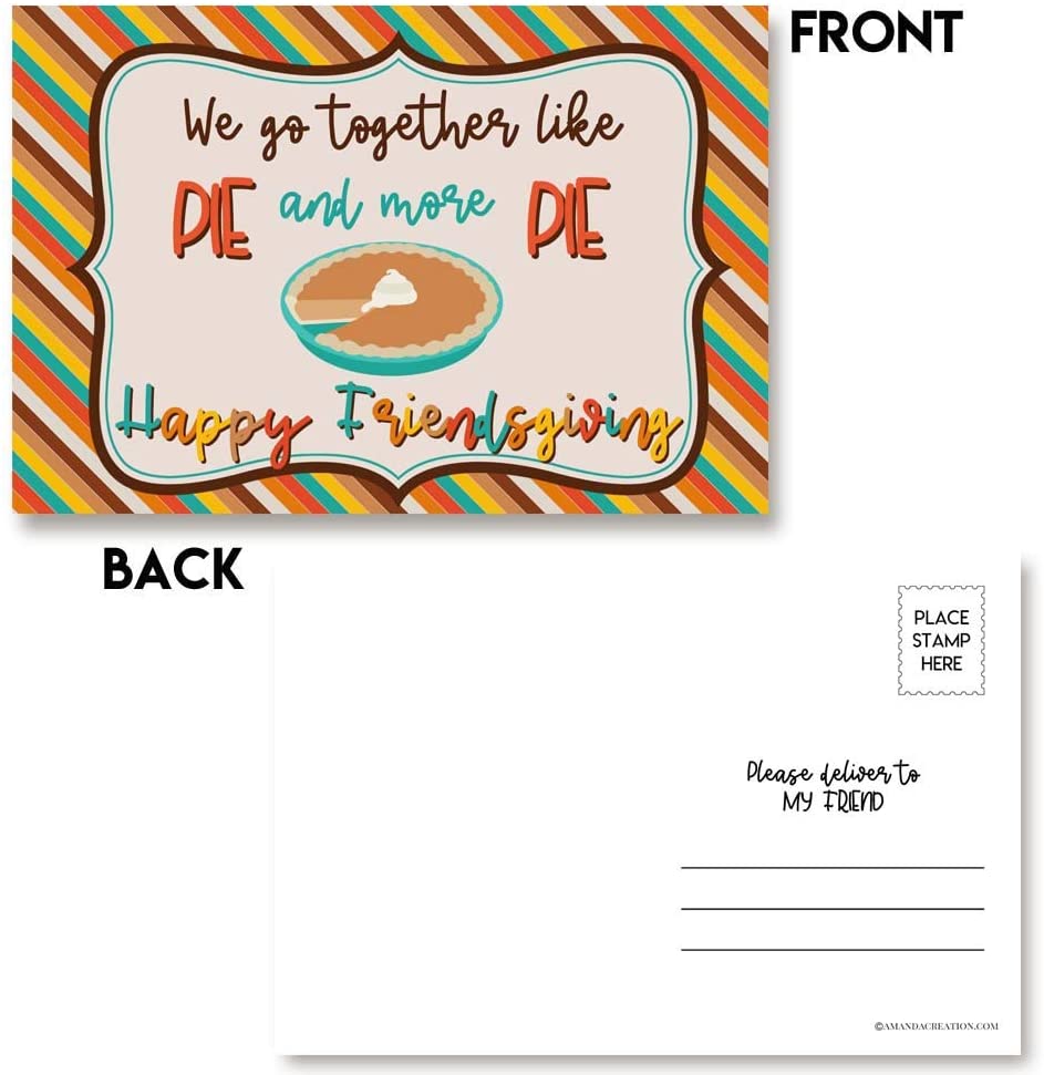 Happy Friendsgiving Thanksgiving With Friends Postcards front and back