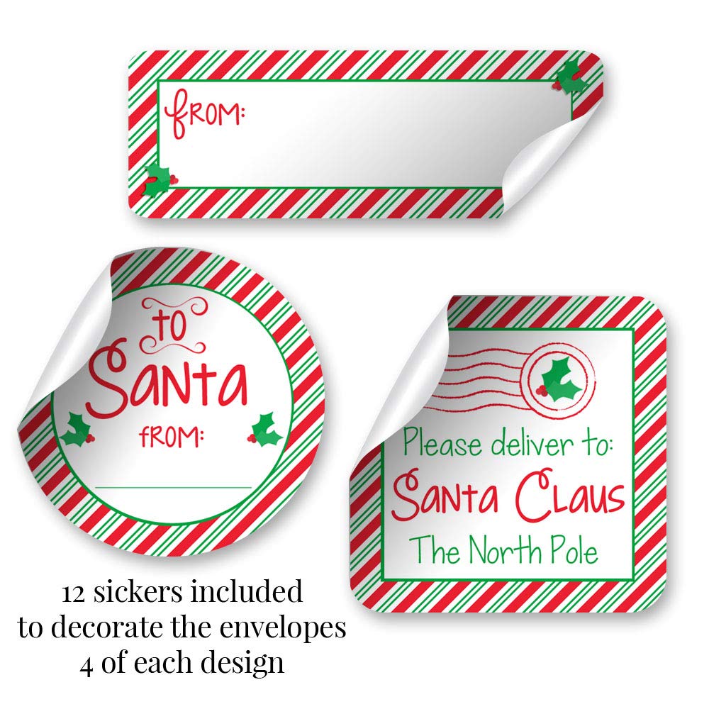 letters to santa red envelopes santa stickers