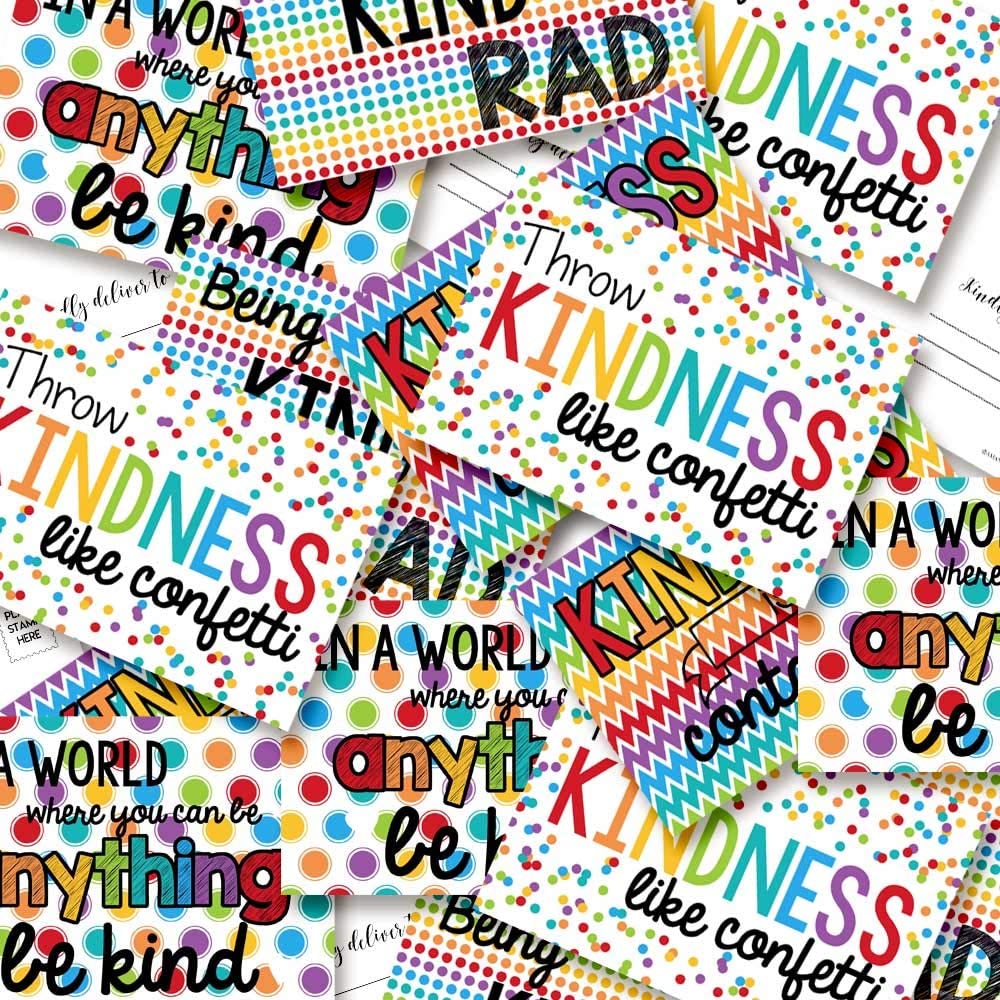 Kindness Themed White Background Postcards