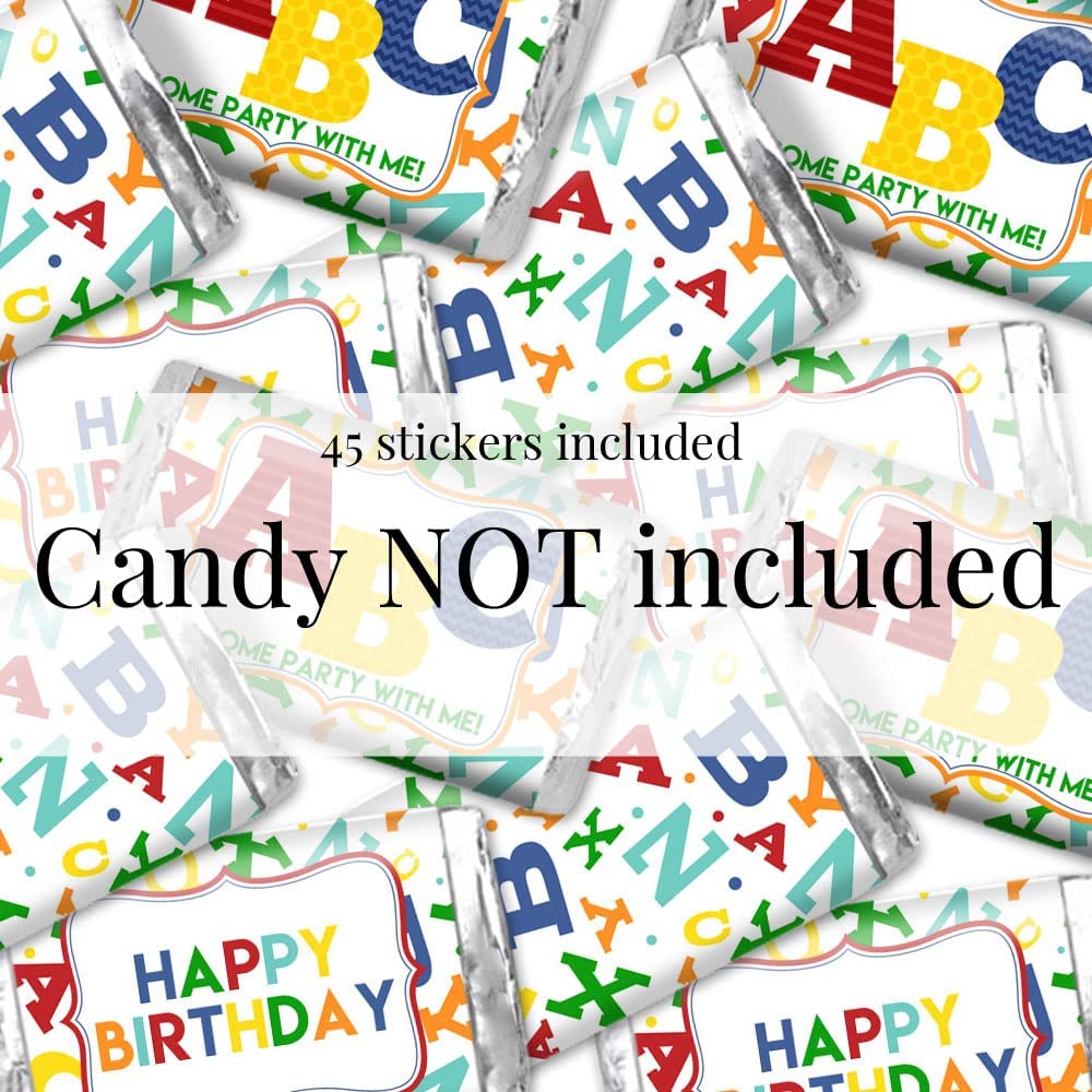 Alphabet ABC Letters Birthday Mini Candy Bar Wrappers – Amanda Creation