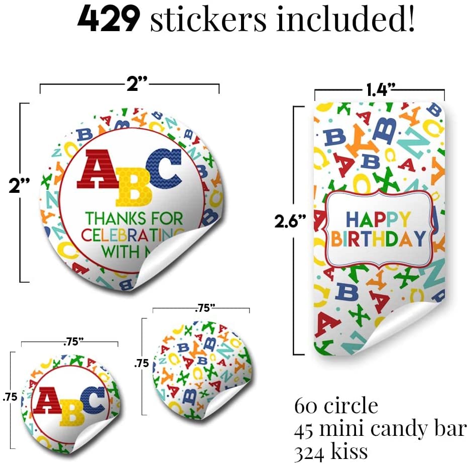 Abc Malt Sticker Alphabet ABC Letters and Learning Birthday Party Sticker Bundle ...
