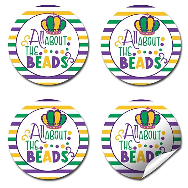 40ct AmandaCreation Beads Mardi Gras Envelope Seals