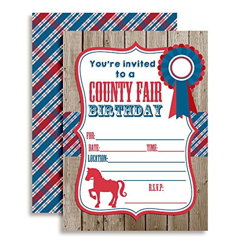 County Fair Birthday Party Invitations (Horse)