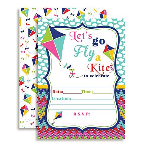 Kite Flying Birthday Party Invitations