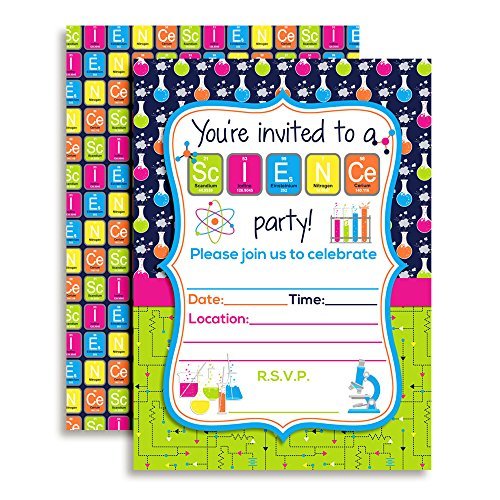 Science Birthday Party Invitations