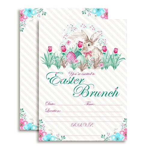 Watercolor Easter Brunch Invitations