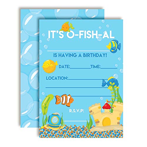 Aquarium Full of Fish Birthday Party Invitations