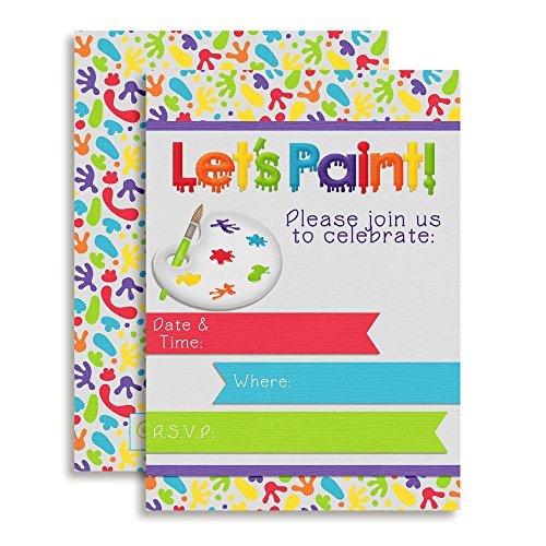 Let's Paint Birthday Party Invitations