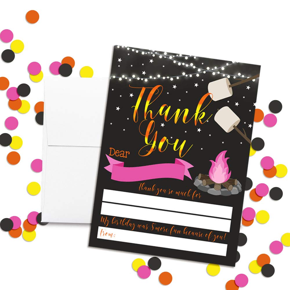 Under the Stars Bonfire Thank You Cards (Girl)