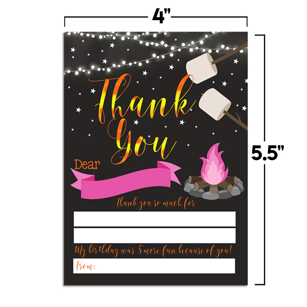 Under the Stars Bonfire Thank You Cards (Girl)