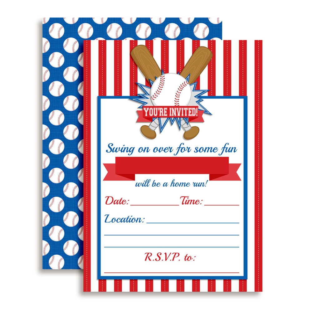 Baseball Birthday Party Invitations