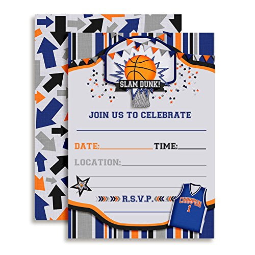 Basketball birthday invitations