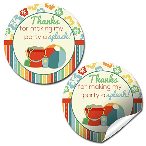 Beach Summer Fun Birthday Party Stickers