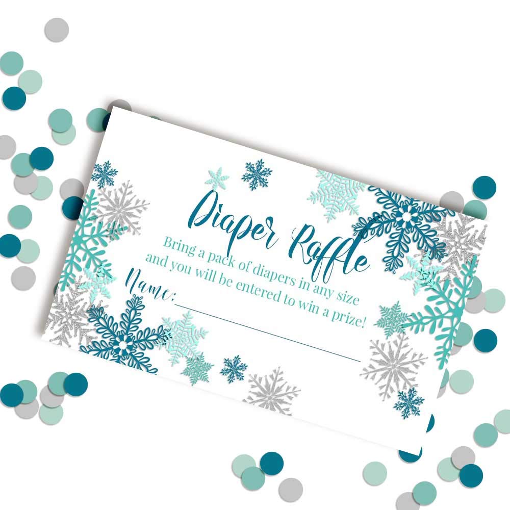 Snowflake Raffle Tickets Blue & Silver Snowflake Diaper Raffle Tickets – Amanda Creation