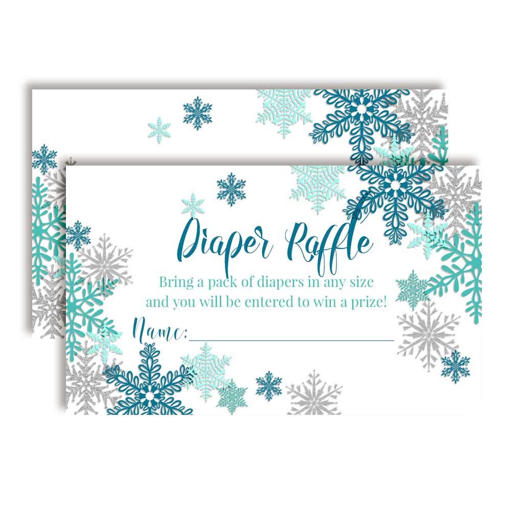 Snowflake Raffle Tickets Blue & Silver Snowflake Diaper Raffle Tickets – Amanda Creation