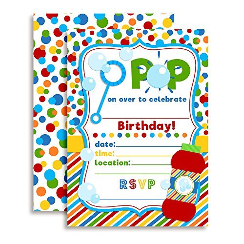 Bubble Birthday Party Invitations