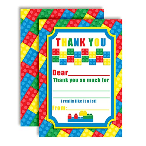 Building Blocks Birthday Thank You Cards – Amanda Creation