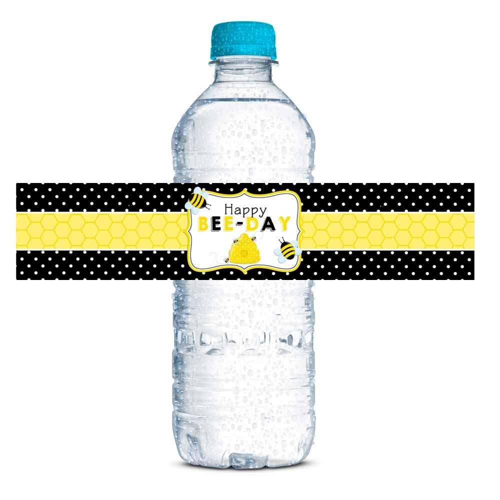 Bumble Bee Birthday Water Bottle Labels
