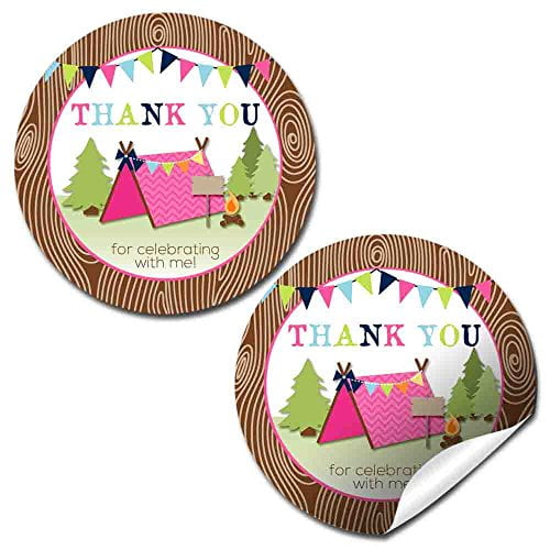 Camping Party Stickers (Girl)