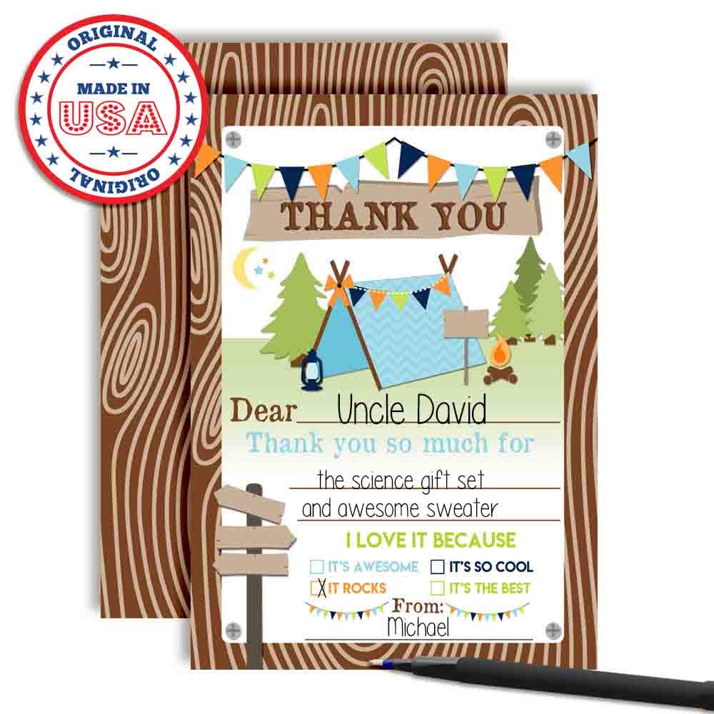 Camping Thank You Cards (Boy)