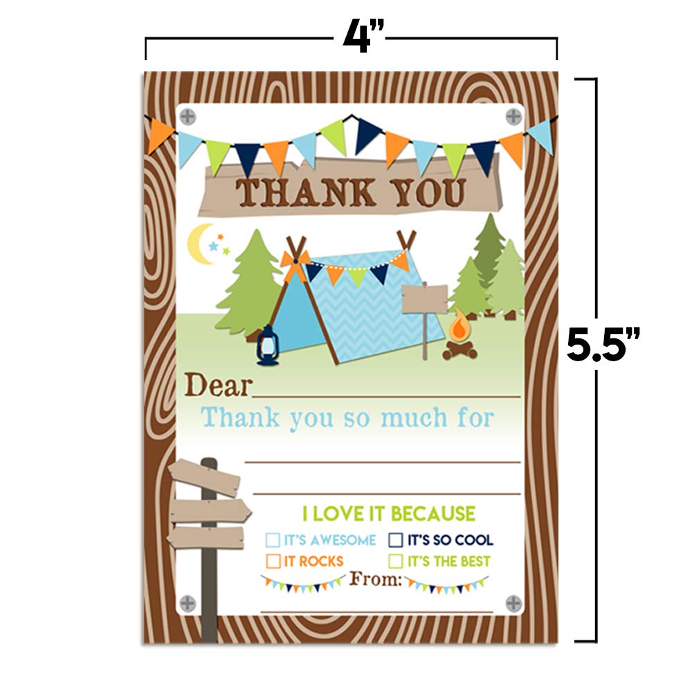 Camping Thank You Cards (Boy)