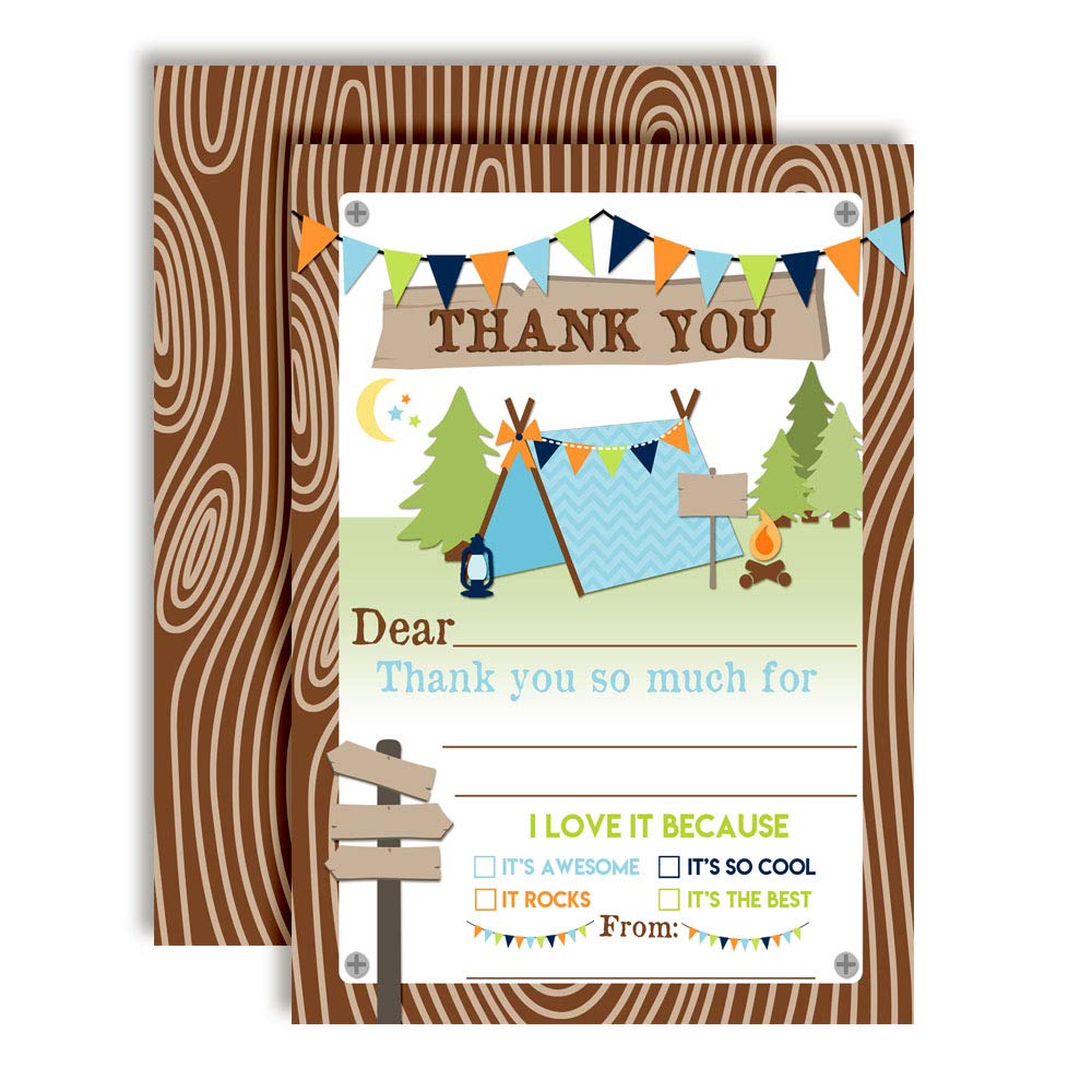 Camping Thank You Cards (Boy)