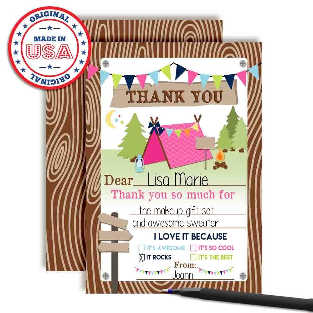 Camping Thank You Cards (Girl)