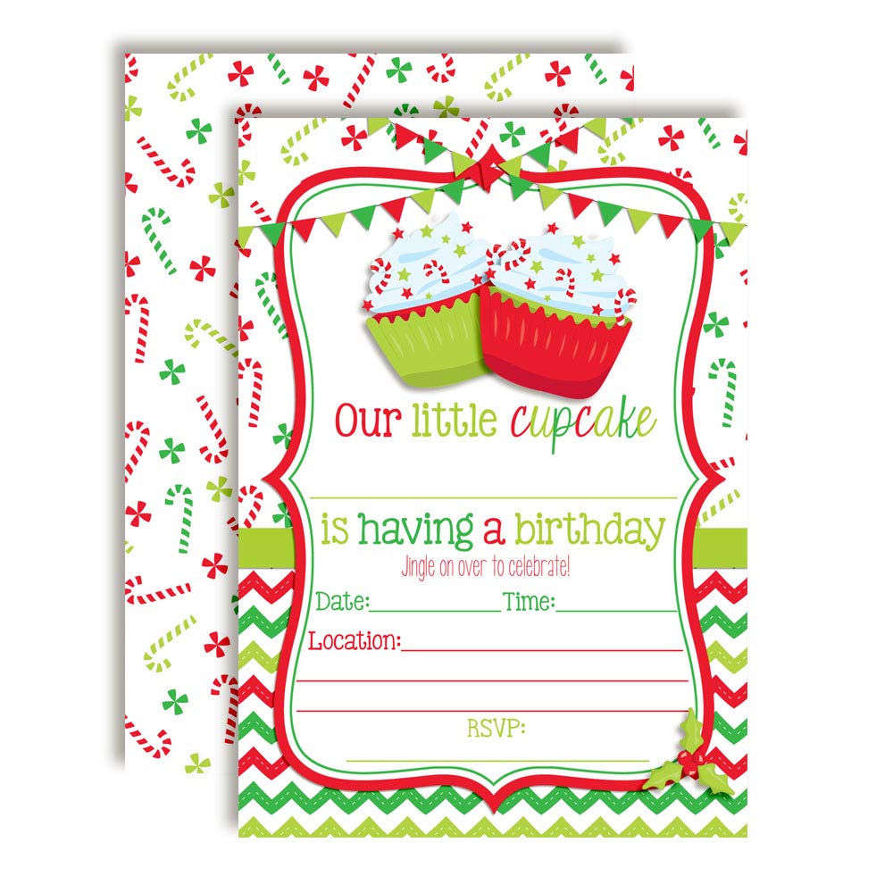 Christmas Cupcake Birthday Party Invitations – Amanda Creation christmas-cupcake-birthday-party-invitations-amanda-creation