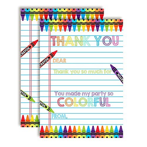 Rainbow Crayons Thank You Cards