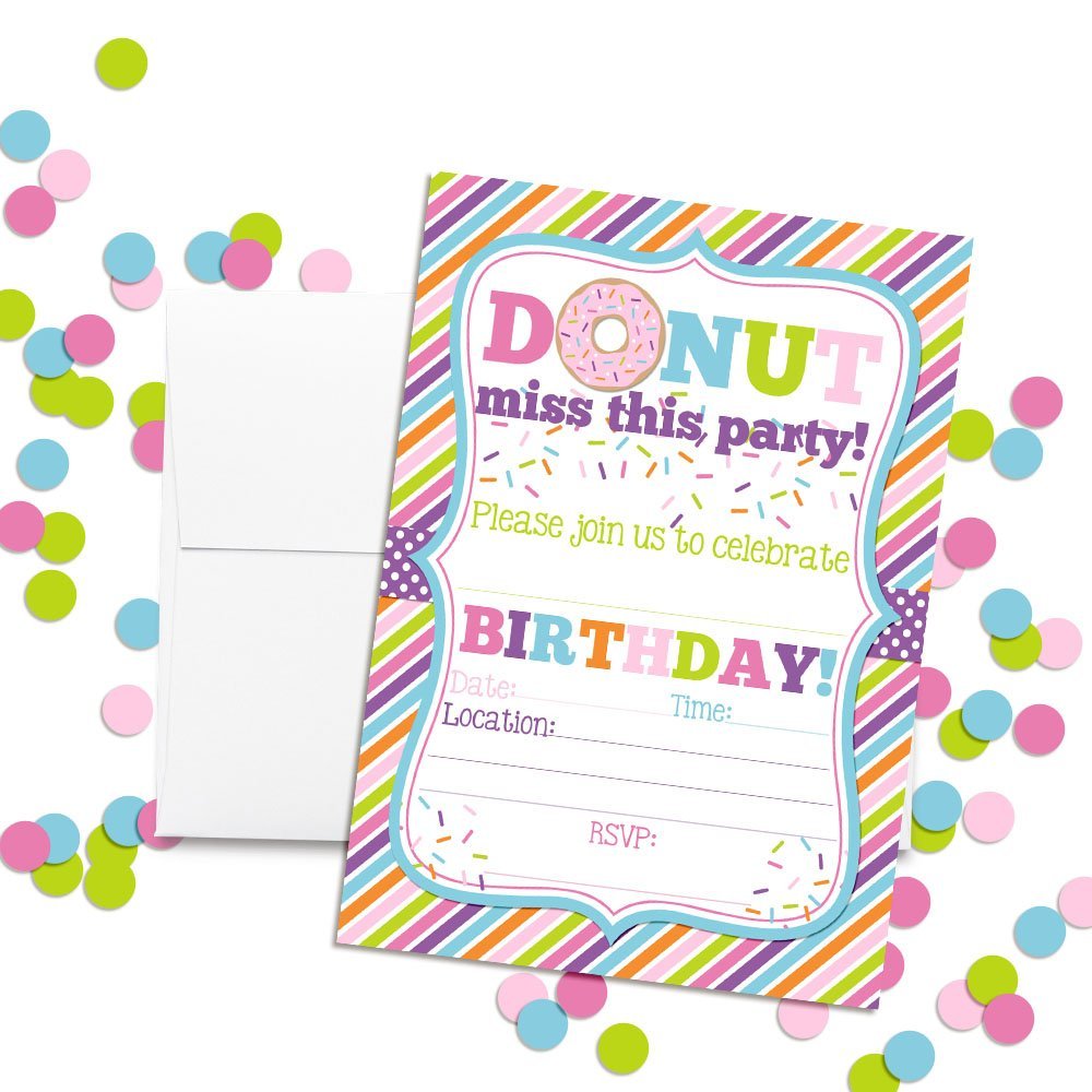 Donut & Sprinkles Birthday Party Invitations – Amanda Creation donut-sprinkles-birthday-party-invitations-amanda-creation