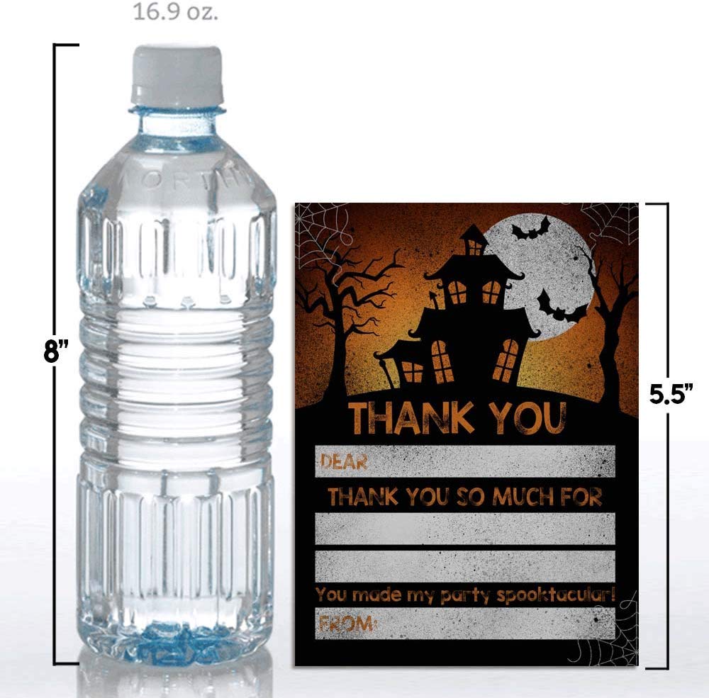 spooky halloween haunted house thank you cards