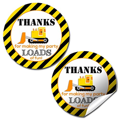 Construction Site Birthday Party Stickers