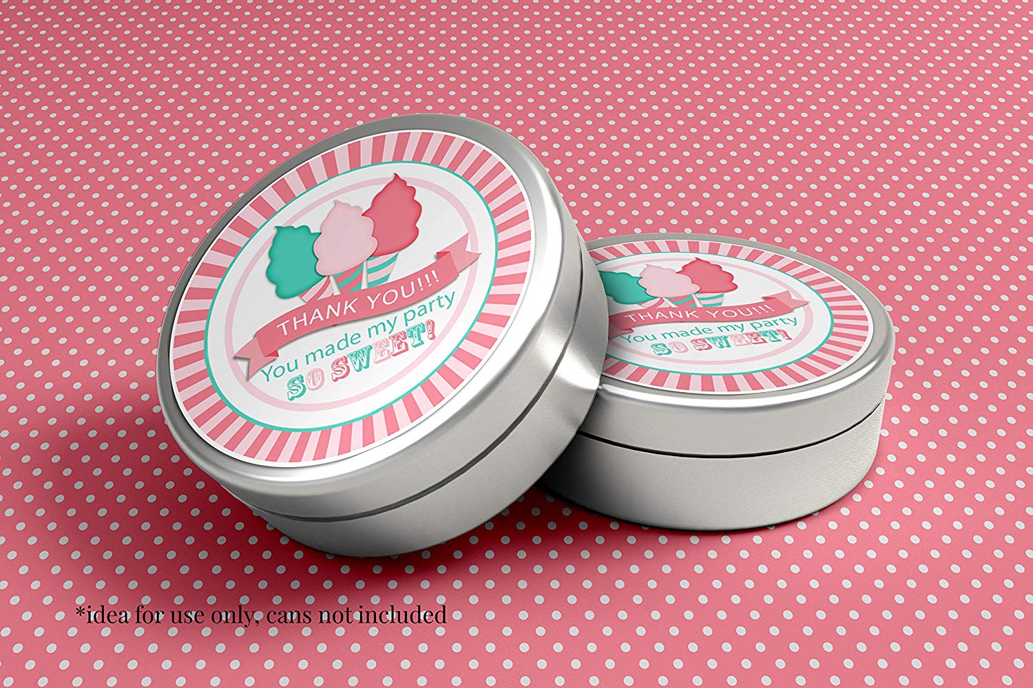 Cotton Candy Sweet Celebration Birthday Party Favor Stickers