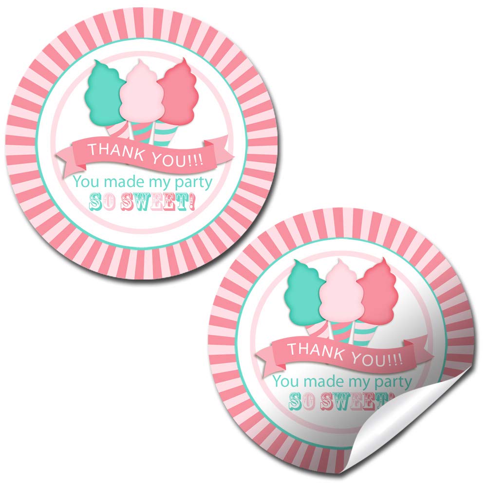 Cotton Candy Sweet Celebration Birthday Party Stickers