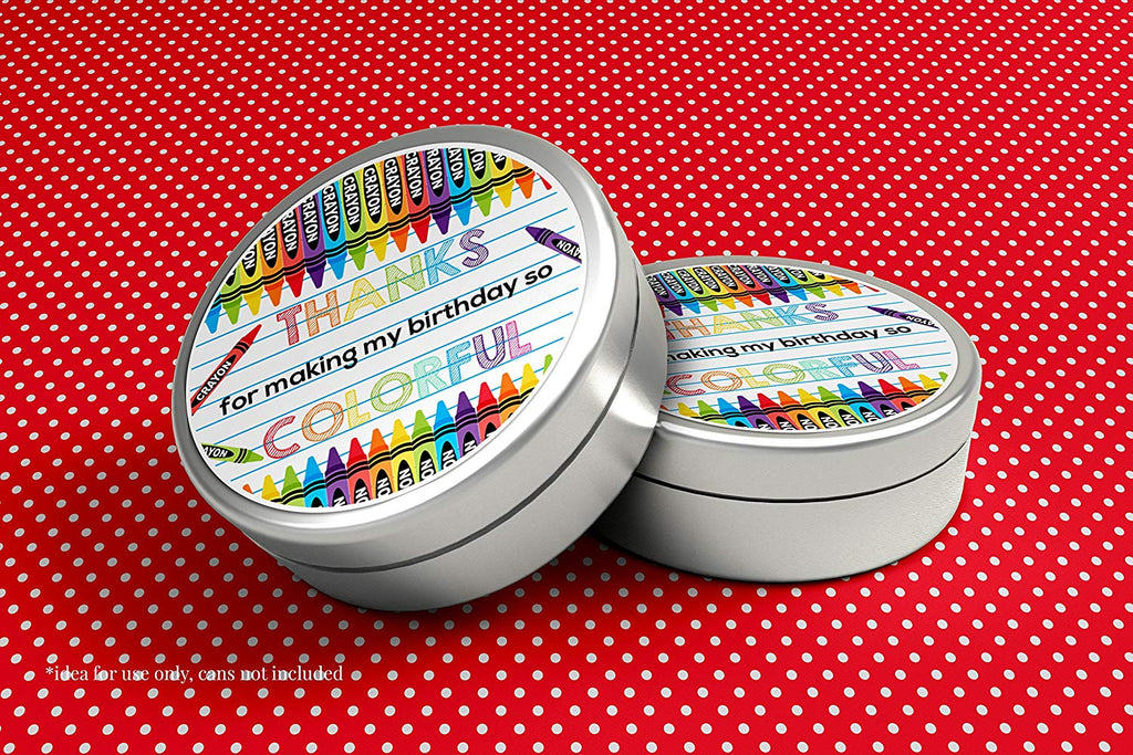 Crayon Birthday Party Stickers