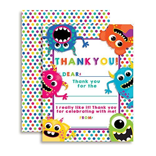 Colorful Monster Thank You Cards