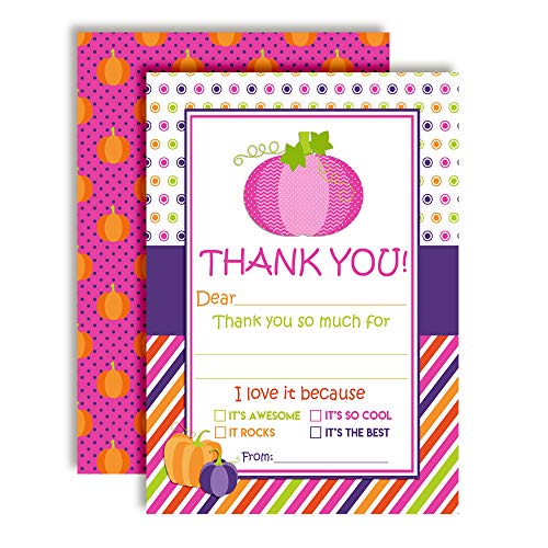 Pink Pumpkin Thank You Cards