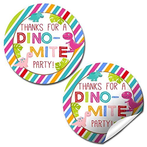 Dinosaur Birthday Thank You Labels, Dinosaur Party Labels