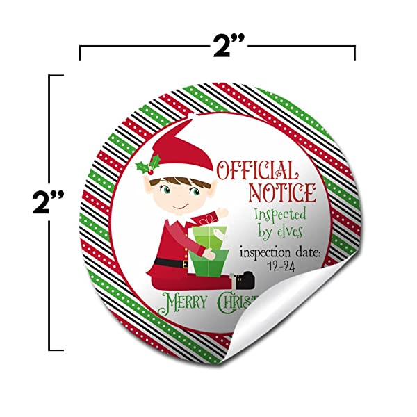 Elf Inspection Christmas Gift Tag Stickers – Amanda Creation