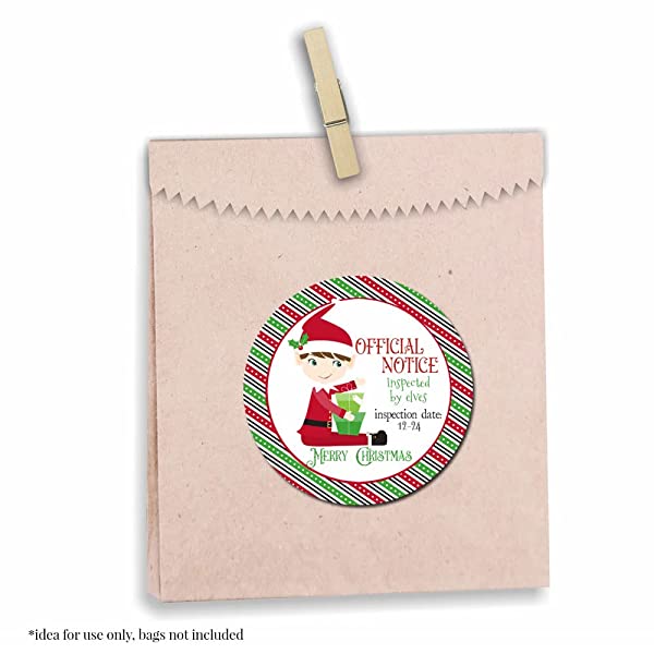 Elf Inspection Christmas Gift Tag Stickers – Amanda Creation