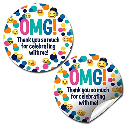 Emoji Birthday Party Stickers